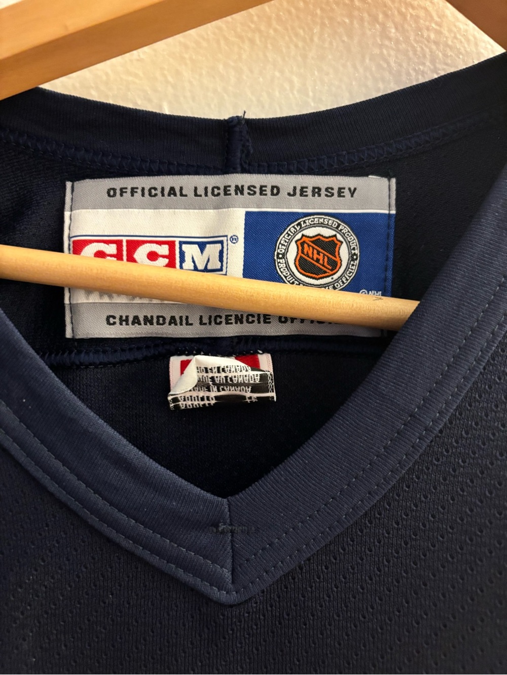 New York Rangers CCM Men’s Dark Navy V‑Neck Hockey Jersey